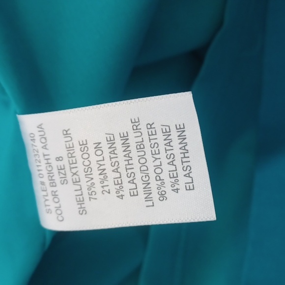 Adrianna Papell Womens Size 8 Turquoise Dress Corpcore Wedding Summer - Picture 6 of 8